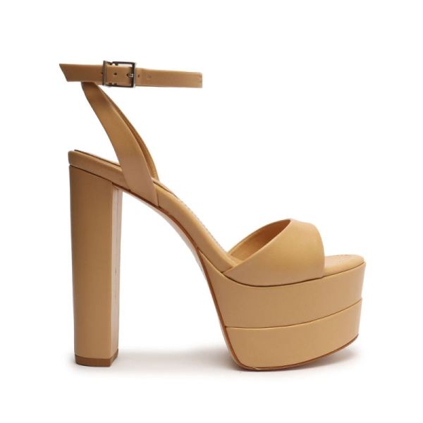 Schutz | Women's Kaila Platform Nappa Leather Sandal-Light Beige