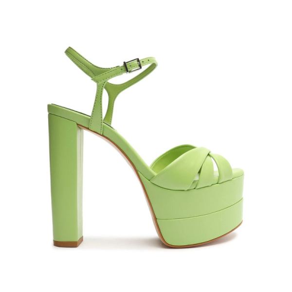 Schutz | Women's Keefa High Nappa Leather Sandal-Green