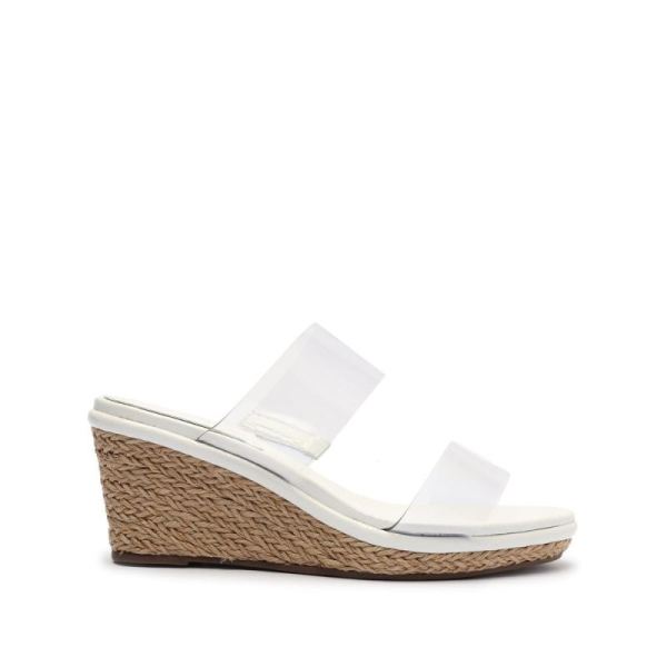 Schutz | Women's Arien Mid Wedge Sandal-White