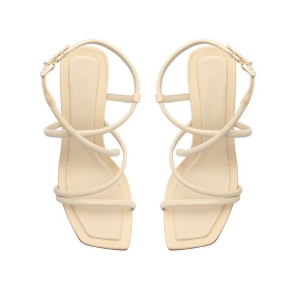Schutz | Women's Lovi Nappa Leather Sandal-Eggshell