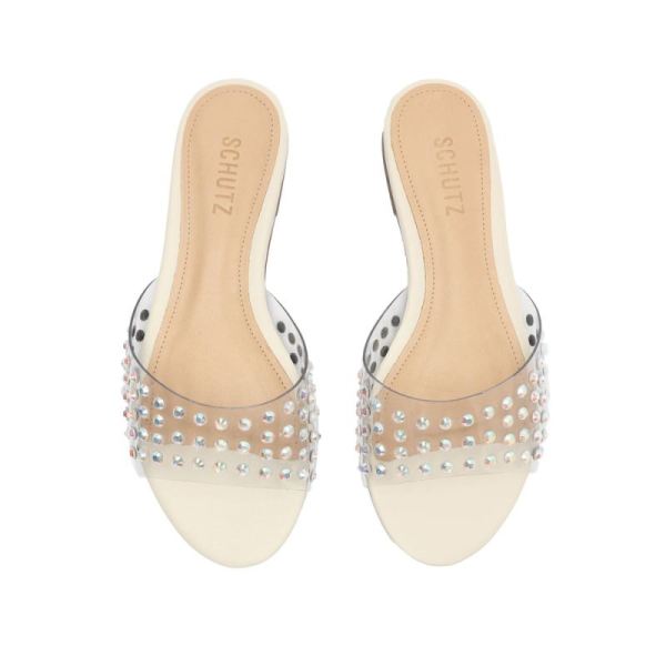 Schutz | Women's Greece Vinyl Flat Sandal-Pearl