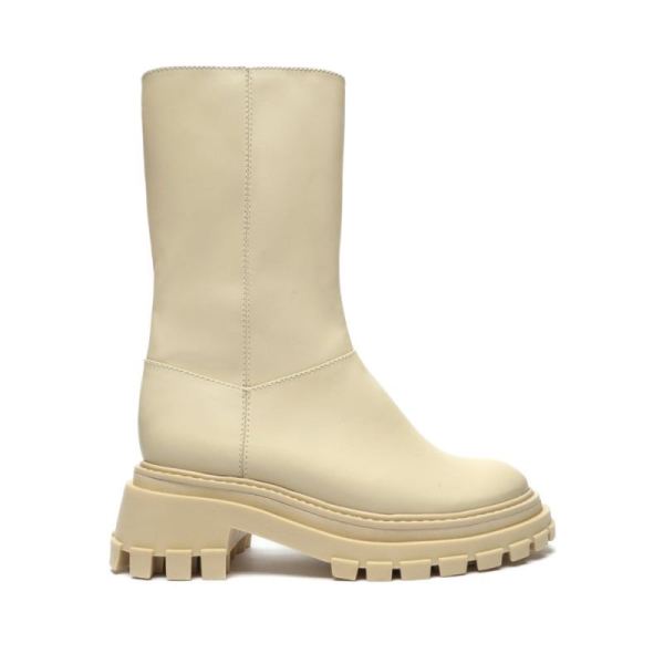 Schutz | Women's Juany Rubber Leather Boot-Eggshell