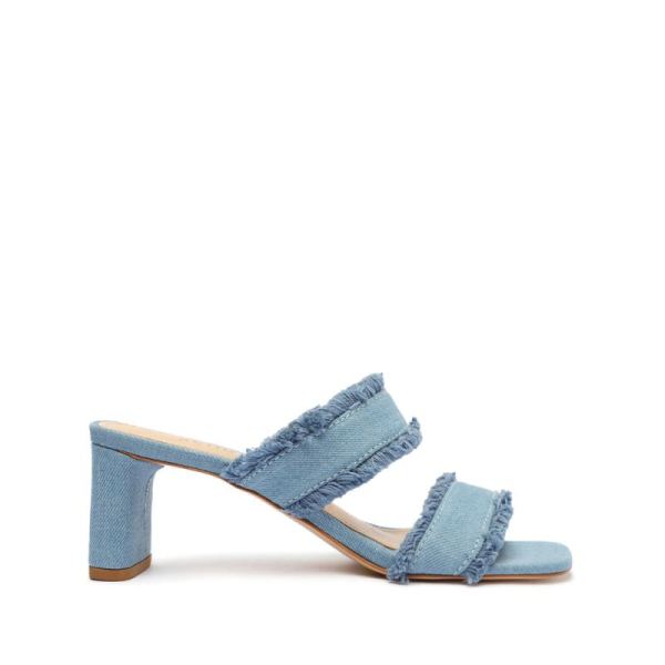 Schutz | Women's Amely Mid Block Fabric Sandal-Summer Jeans