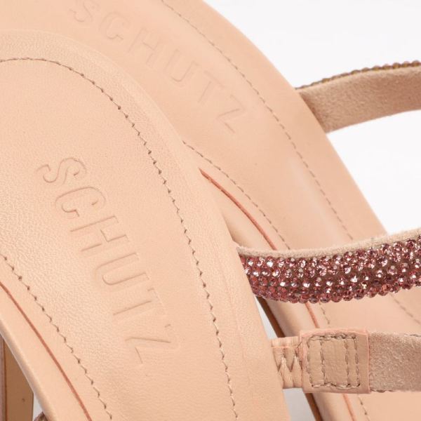 Schutz | Women's Taliah Crystal Rhinestones Sandal-Light Pink