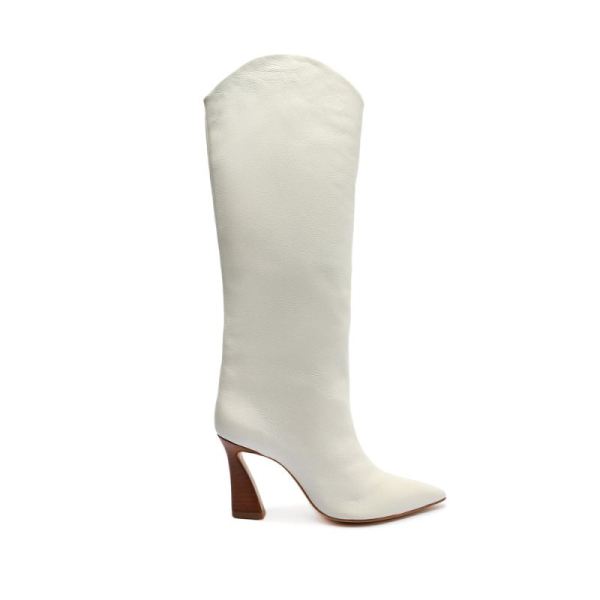 Schutz | Women's Maryana Flare Leather Boot: Most-Loved Ever -Pearl