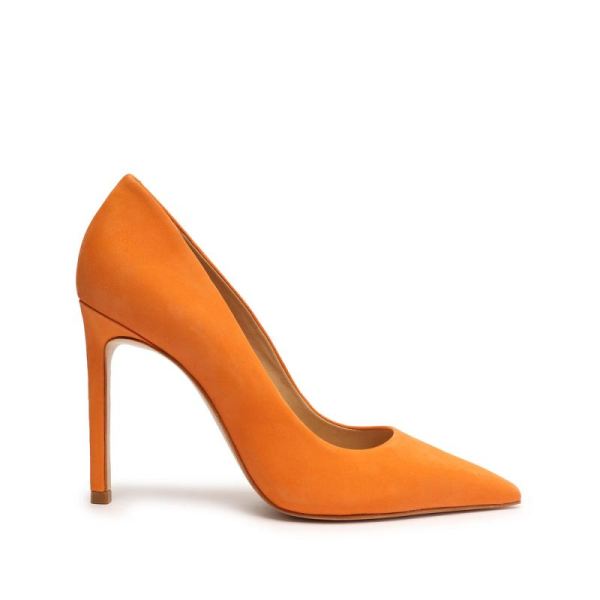 Schutz | Women's Lou Nubuck Pump-Bright Tangerine