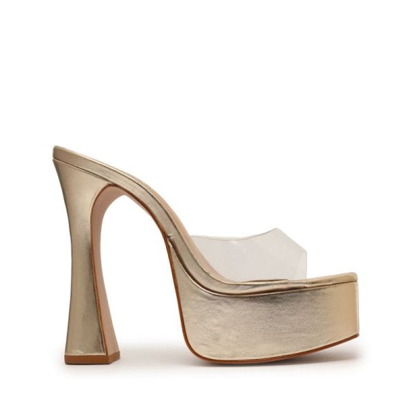 Schutz | Women's Haila Vinyl&Metallic Leather Sandal-Metallic