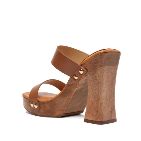 Schutz | Women's Aryana Leather Sandal-Deep Beige