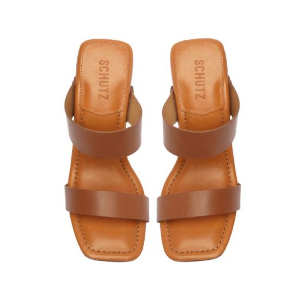 Schutz | Women's Aryana Leather Sandal-Deep Beige