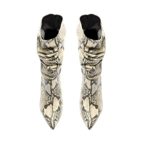 Schutz | Women's Ashlee Snake-Embossed Leather Bootie-Natural Snake