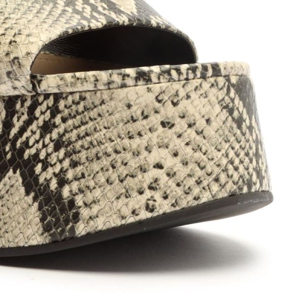 Schutz | Women's Marih Snake-Embossed Leather Sandal-Natural Snake