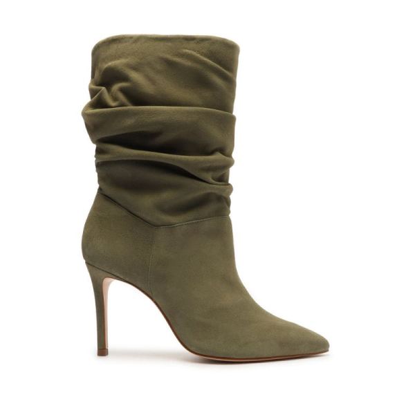 Schutz | Women's Ashlee Suede Bootie-Aspen Green
