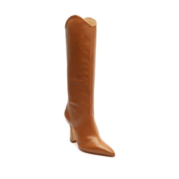 Schutz | Women's Maryana Flare Leather Boot: Most-Loved Ever  -Wood