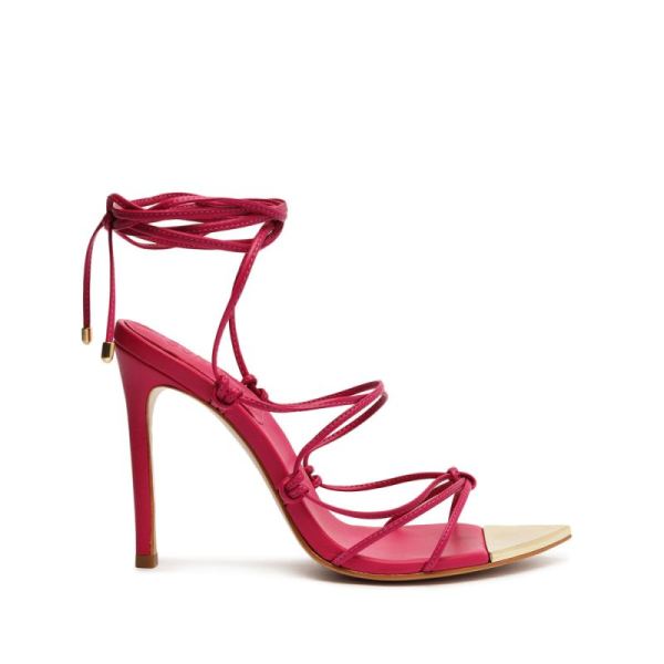 Schutz | Women's Hana Nappa Leather Sandal-Hot Pink