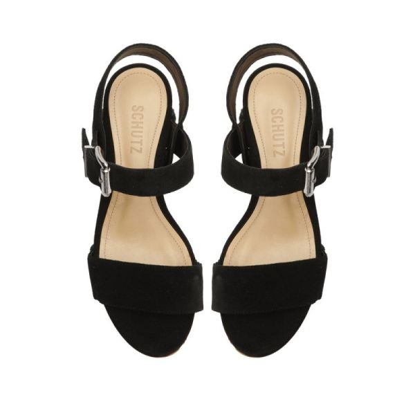 Schutz | Women's Gayleh Suede Sandal-Black
