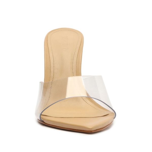 Schutz | Women's Luci Vinyl&Nappa Leather Sandal-Light Beige