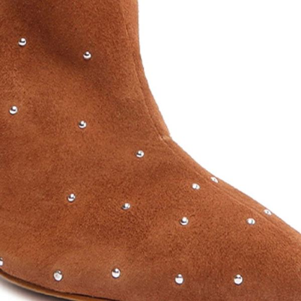 Schutz | Women's Maryana Studded Suede Boot-Deep Nude