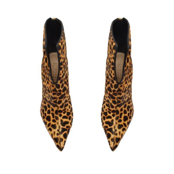 Schutz | Women's Viha Leopard-Printed Leather Bootie-Leopard