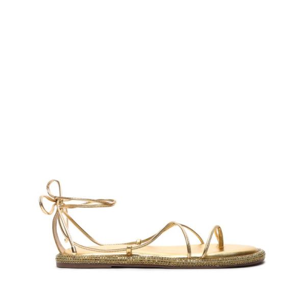 Schutz | Women's Kittie Metallic Leather Sandal-Gold