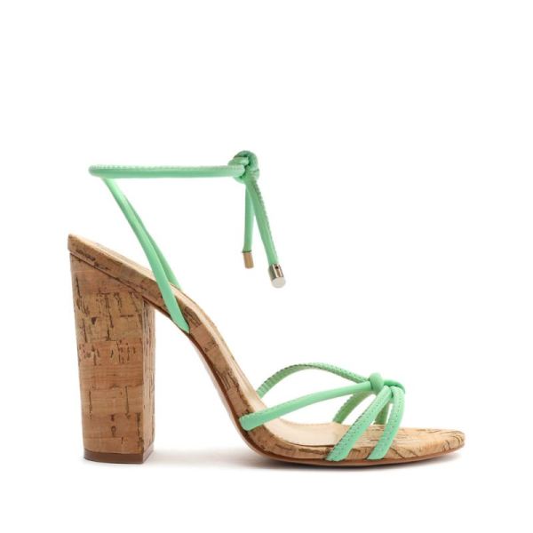 Schutz | Women's Suzy High Block Leather Sandal-Deep Mint