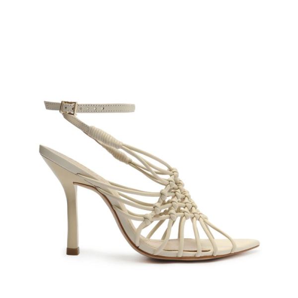 Schutz | Women's Tinah Leather&Nappa Sandal-Eggshell