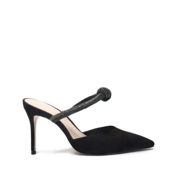 Schutz | Women's Pearl Leather Mule-Black