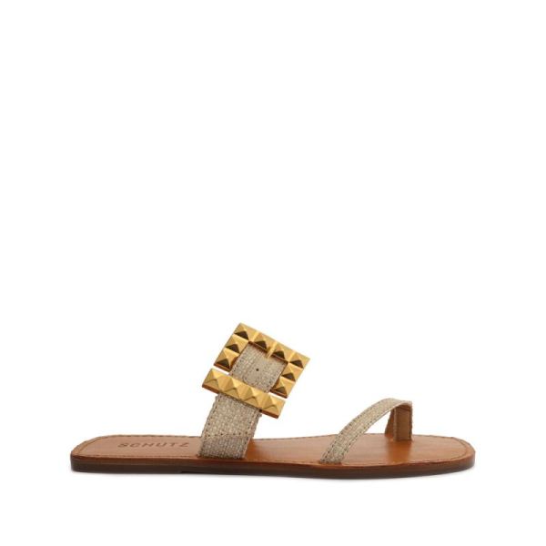 Schutz | Women's Malie Fabric Sandal-Straw