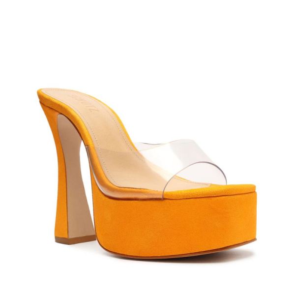 Schutz | Women's Haila Vinyl&Suede Sandal-Orange