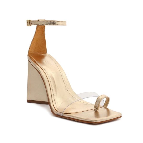 Schutz | Women's Avva Vinyl&Metallic Nappa Sandal-Platina Gold