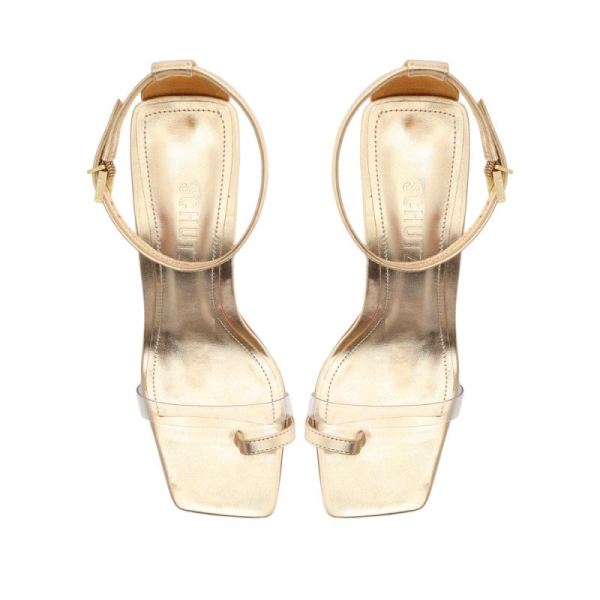 Schutz | Women's Avva Vinyl&Metallic Nappa Sandal-Platina Gold