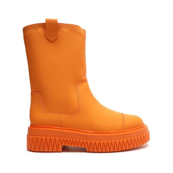 Schutz | Women's Jacy Leather Boot-Bright Tangerine