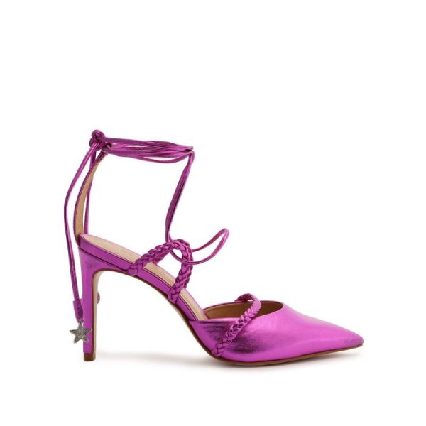 Schutz | Women's Lunah Metallic Nappa Leather Pump-Bright Violet