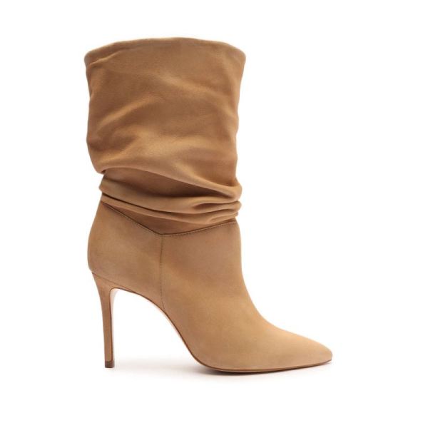 Schutz | Women's Ashlee Suede Bootie-Honey Beige