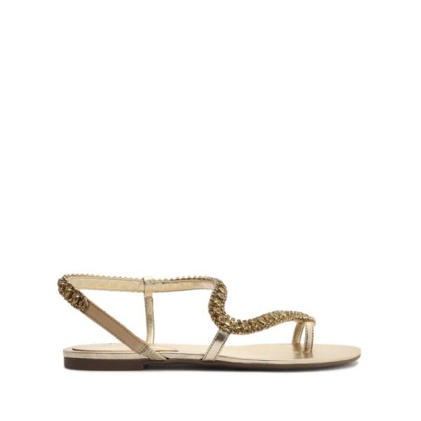 Schutz | Women's Court Metallic Sandal-Gold