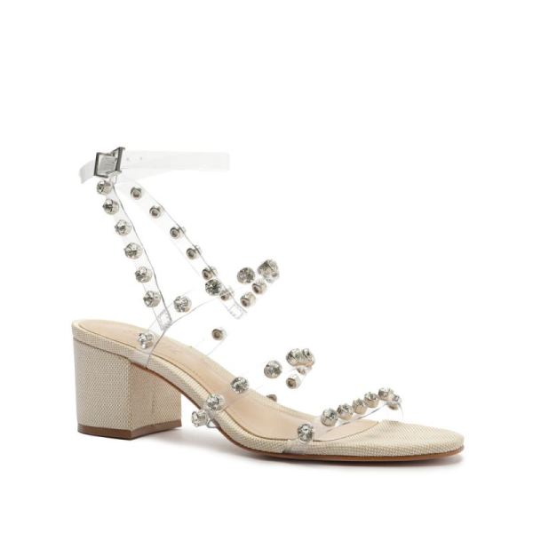 Schutz | Women's Steph Leather&Vinyl Sandal-White