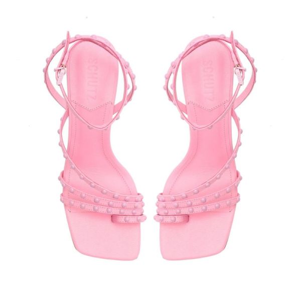 Schutz | Women's Anne Mid Nappa Leather Sandal-Club Rose