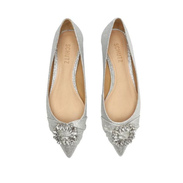 Schutz | Women's Meisho Glittery Flat-Silver