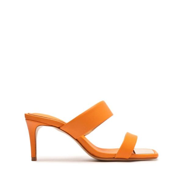 Schutz | Women's Aruana Nappa Leather Sandal-Bright Tangerine