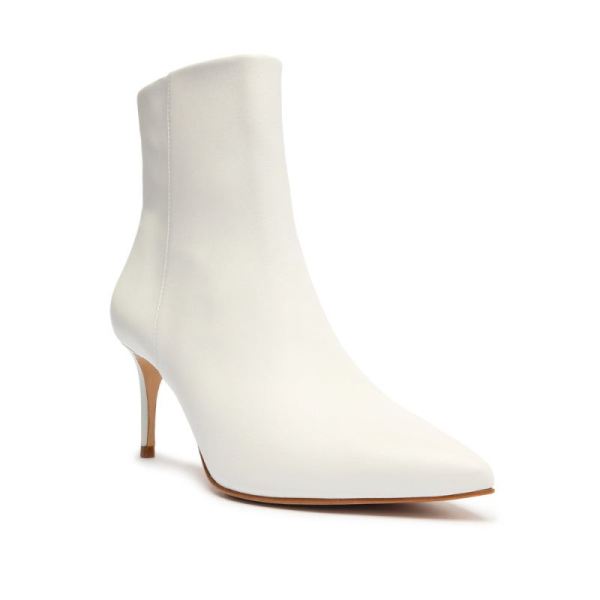 Schutz | Women's Mikki Mid Leather Bootie-White
