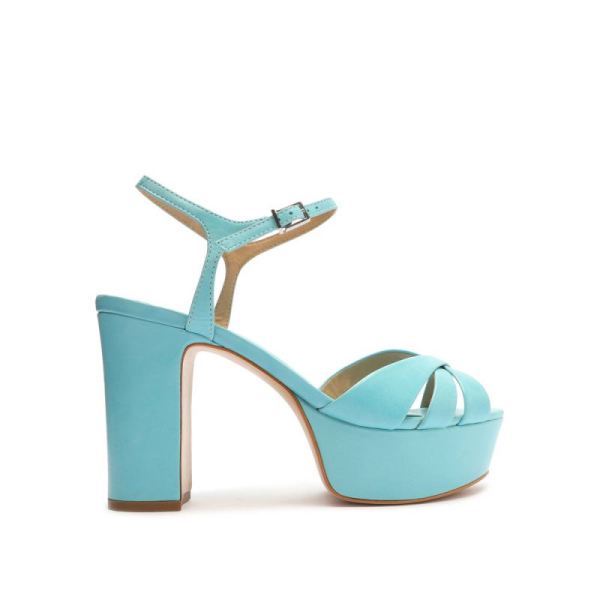 Schutz | Women's Keefa Leather Sandal-River Acqua