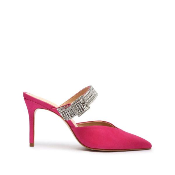 Schutz | Women's Tishara Nubuck&Rhinestones Pump-Hot Pink