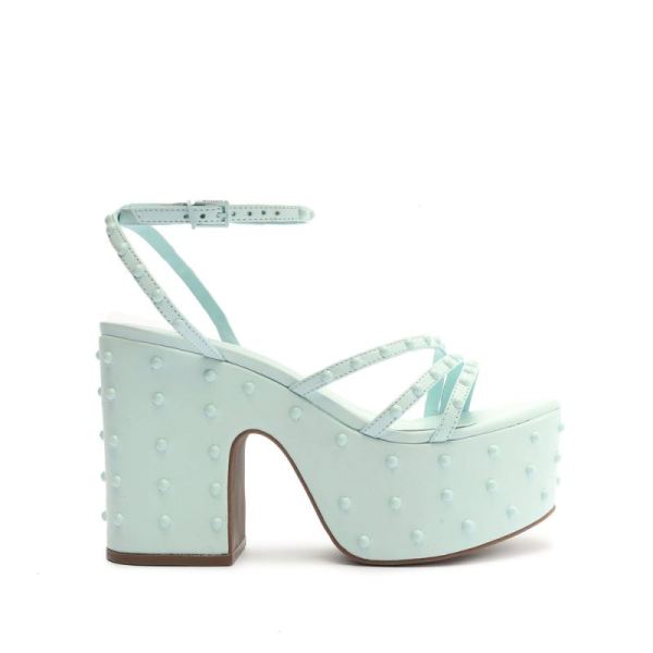 Schutz | Women's Anne Nappa Leather Sandal-Soft Sky