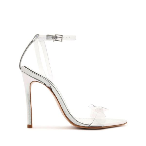 Schutz | Women's Elyda Vinyl&Metallic Leather Sandal-Silver