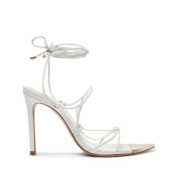 Schutz | Women's Hana Nappa Leather Sandal-White