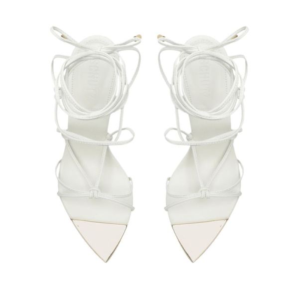 Schutz | Women's Hana Nappa Leather Sandal-White