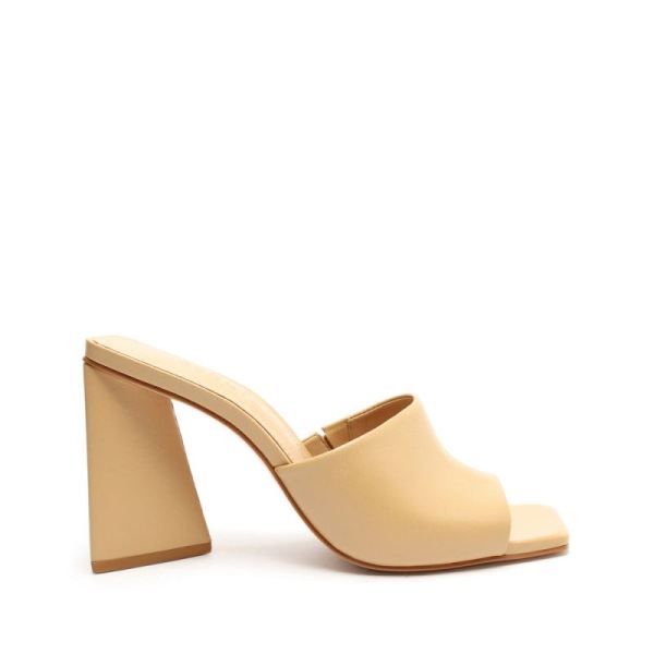 Schutz | Women's Lizah Leather Sandal: Minimal Chic Mood -Honey Beige