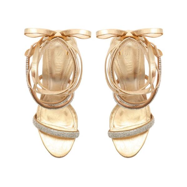 Schutz | Women's Cloe Crystal Sandal-Platina