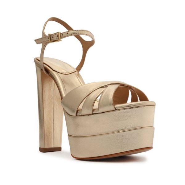 Schutz | Women's Keefa High Metallic Leather Sandal-Metallic