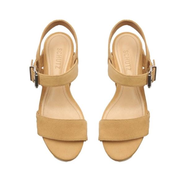 Schutz | Women's Gayleh Suede Sandal-Light Nude