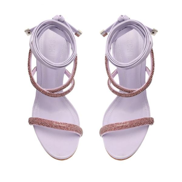 Schutz | Women's Cloe Crystal Sandal-Light Amethyst